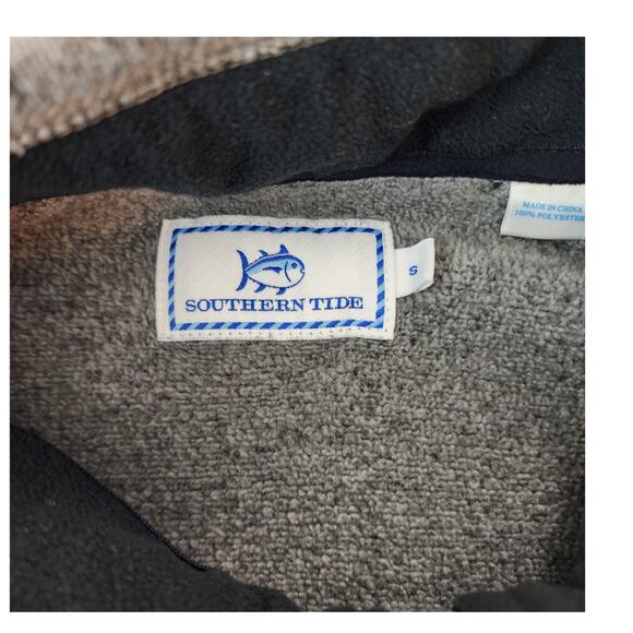 Southern Tide NC Tar Heels Fleece Vest Size S Full Zip Gray Mock Neck Pockets - Picture 7 of 8